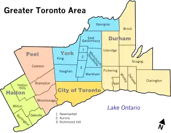 Municipalities in the Greater Toronto Area