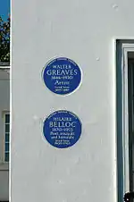 Blue plaques to Walter Greaves and Hilaire Belloc in Chelsea