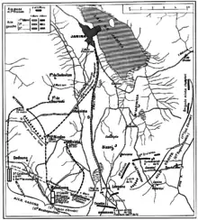 Sketch plan of the Greek left wing's flanking manoeuvre