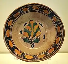 Tin-glazed 17th century Talavera, also called majolica, Mexico.