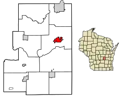Location of Green Lake in Green Lake County, Wisconsin.