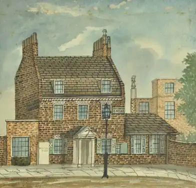Painted in 1830 by J. Breun, after it had been renamed the Green Man and the New Road had become built-up