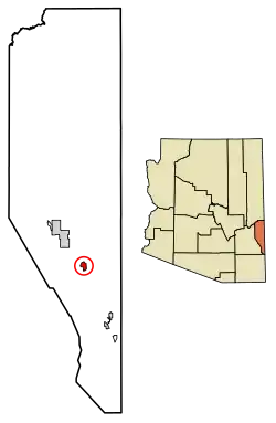 Location of York in Greenlee County, Arizona.