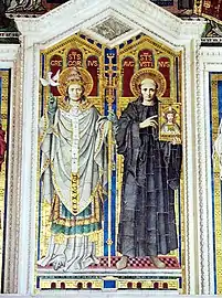 St. Gregory the Dialogist, Pope of Rome, with St. Augustine of Canterbury, Evangelizer of England.