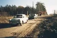 Opening of the border on Highway B1/F1 between Helmstedt (West Germany) and Morsleben (East Germany) on November 18, 1989.