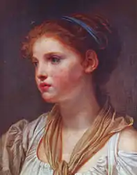 Young girl with blue ribbon, second half of 18th century
