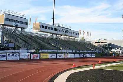 The west side stands of Griffiths Stadium
