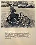 CWG 'Bill' Lacey with his 498cc Grindlay Peerless JAP, 1927