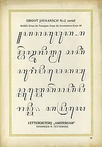 A Javanese type sample from the Amsterdam type foundry, 1910