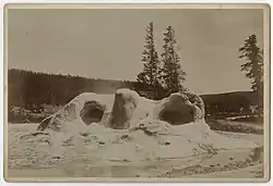 Grotto Geyser, ca. 1888. Photo by F. Jay Haynes.