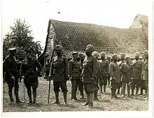 A company of 15th Sikhs at Le Sart, France 1915.