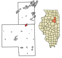 Location in Livingston and Grundy counties, Illinois
