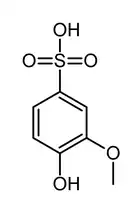 Skeletal formula of guaiacolsulfonate