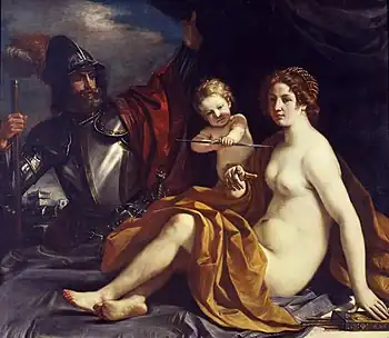 Guercino, Venus, Mars and Cupid, 1633.