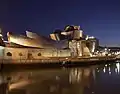 Guggenheim museum at night