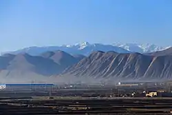 View of the Gulang County seat from the Lanzhou–Xinjiang railway