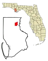 Location in Gulf County and the state of Florida