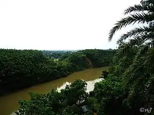 Gumti River flowing through Udaipur, Tripura