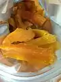 Gun-goguma-mallaengi (half-dried roasted sweet potatoes) as a snack