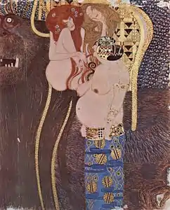 Beethoven Frieze in the Sezessionshaus in Vienna by Gustav Klimt (1902)