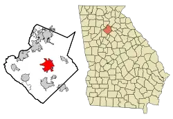 Location in Gwinnett County and the state of Georgia