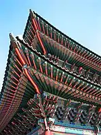 Dancheong on a building at Gyeongbokgung Palace