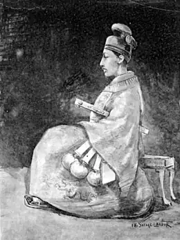 Sketch portrait of Prince Min-Young-Huan of Korea (published 1895), who gifted to Savage-Landor a variety of animals and objects in exchange, including a snow leopard skin and some wooden screens that he brought back to England.