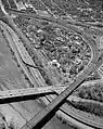 Aerial view of the Philadelphia Zoo (2003). The Pennsylvania Railroad, Connecting Railway Bridge is at bottom.