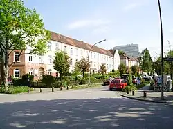 Street in Bahrenfeld(in background Hermes agency building, Ottensen)