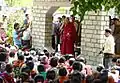 The Dalai Lama talking to pilgrims at Sissu. August, 2010