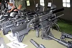 A Croatian Army HK417 12″ 'Assaulter' model on display.