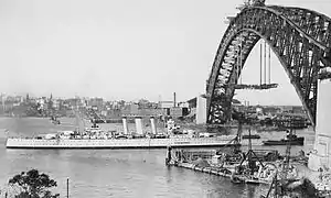 Image 66HMAS Canberra entering Sydney Harbour in 1930 (from History of the Royal Australian Navy)