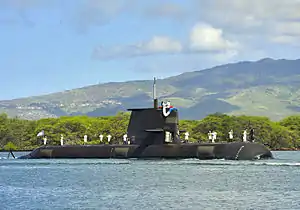 HMAS Sheean (SSG 77) at Pearl Harbor in July 2014