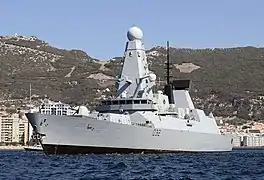 British destroyer HMS Daring visiting Gibraltar in 2016