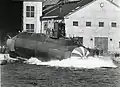 HSwMS Sjöhästen being launched on 6 August 1968.