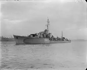 HMS Tyrian underway, c1943 (IWM FL 9359)