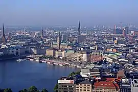 View over Hamburg and the Alster