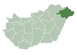 Szabolcs-Szatmár-Bereg County within Hungary