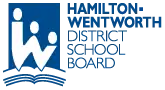 A white "w" representing three people in front of a blue rectangular background on top pf a blue book outline.