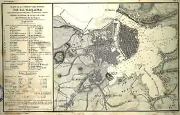 A mostly black-and-white map depicting several regions of a city