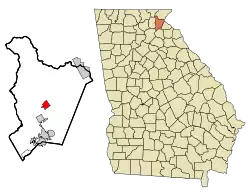 Location in Habersham County and the state of Georgia