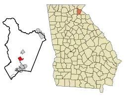 Location in Habersham County and the state of Georgia