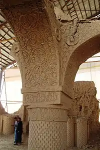 Usage of boteh pattern in Haji Piyada Mosquee, 9th century, Afghanistan