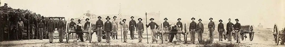Half of the 20th Indiana Battery outside Chattanooga, TN, 1864