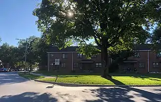 Section of John A. F. Hall Manor as seen from 17th Street