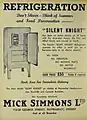 Advertisement for Silent Knight upright refrigerator (June 1946)