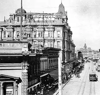 Hamburger's People's Store after construction of and expansion into the Philips Block, Spring Street ca. 1890s