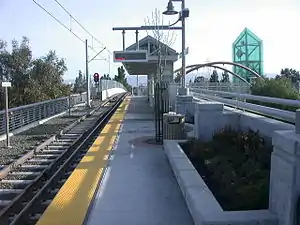 The platform of the Hamilton station