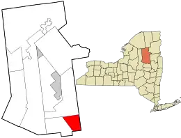 Location in Hamilton County and the state of New York.