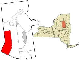 Location in Hamilton County and the state of New York